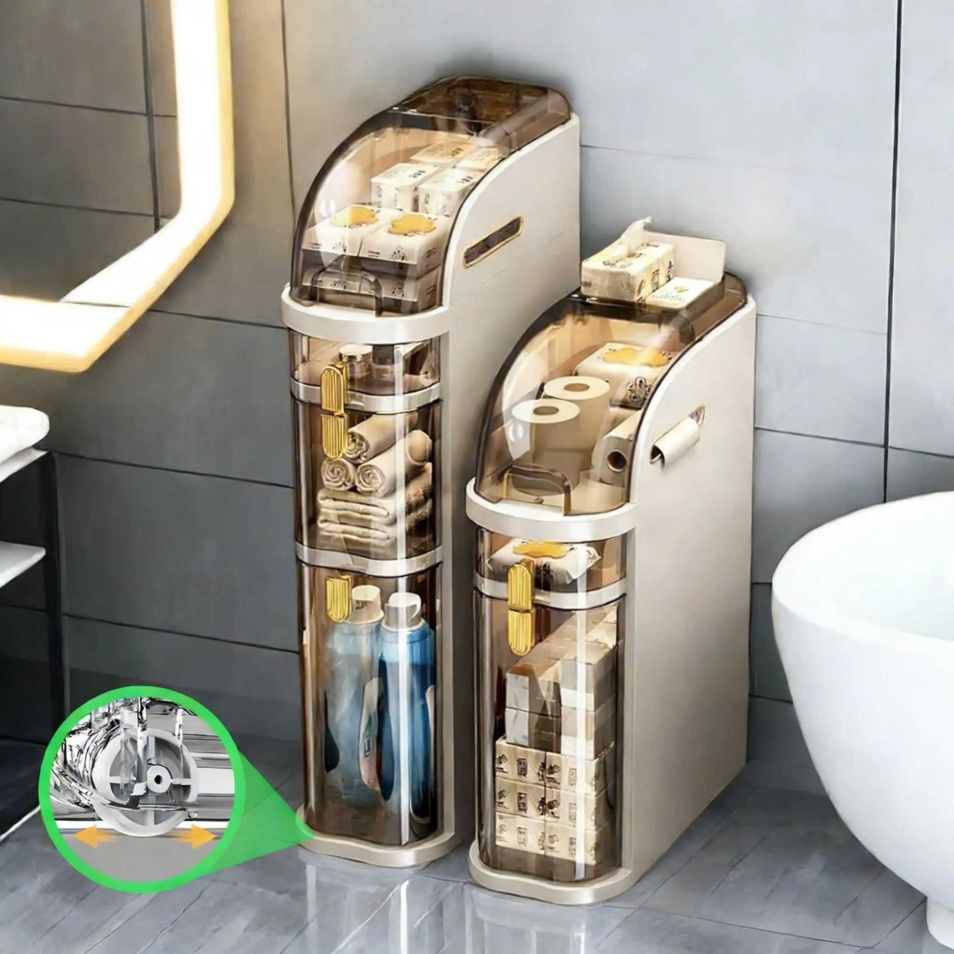 4-Layer Ultra-Thin Bathroom Storage Cabinet