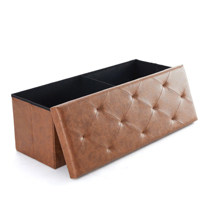 Folding Storage Ottoman Bench
