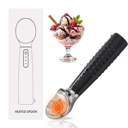 Ice Cream Scoop, Heated Ice Cream Spoon, USB Rechargeable, Easy to Dig Hard Ice Cream, Convenient and Practical Design