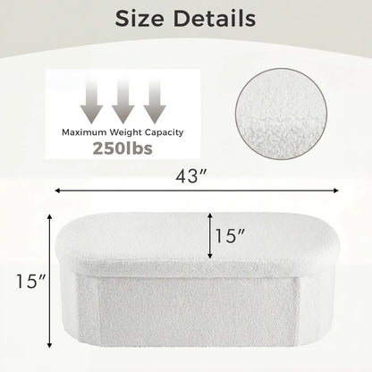 Folding Storage Ottoman Bench